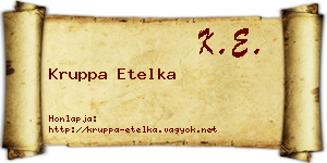 Kruppa Etelka névjegykártya